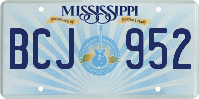 MS license plate BCJ952
