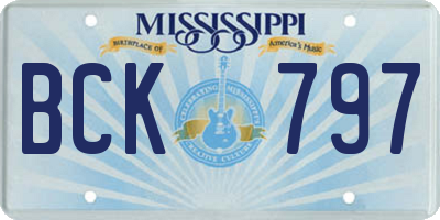 MS license plate BCK797
