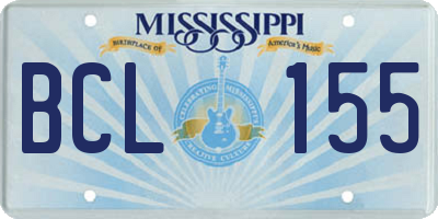 MS license plate BCL155