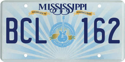 MS license plate BCL162