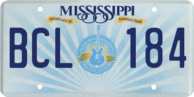 MS license plate BCL184