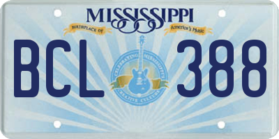 MS license plate BCL388
