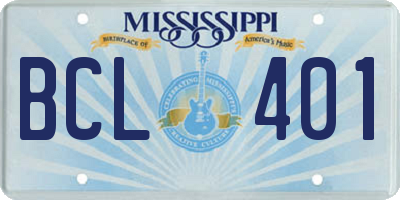 MS license plate BCL401