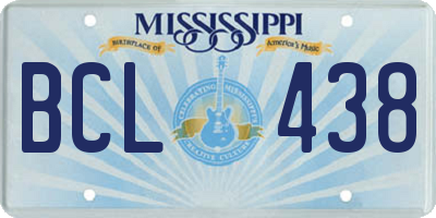 MS license plate BCL438