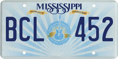 MS license plate BCL452