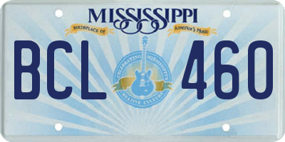 MS license plate BCL460