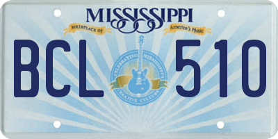 MS license plate BCL510