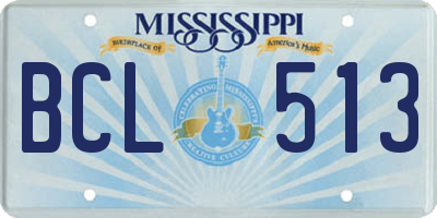 MS license plate BCL513