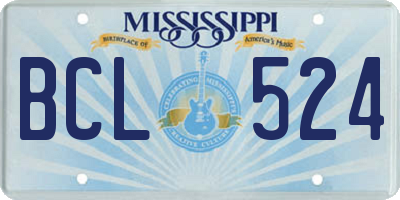 MS license plate BCL524