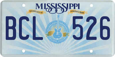 MS license plate BCL526