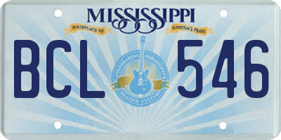MS license plate BCL546