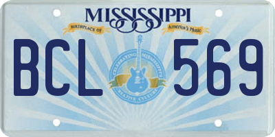 MS license plate BCL569