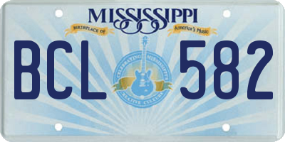 MS license plate BCL582