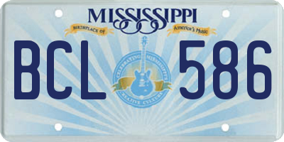 MS license plate BCL586