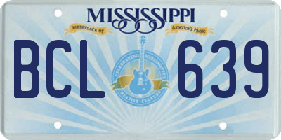MS license plate BCL639