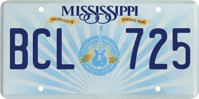 MS license plate BCL725