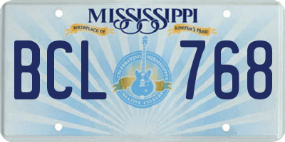 MS license plate BCL768