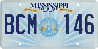 MS license plate BCM146