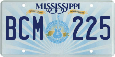 MS license plate BCM225