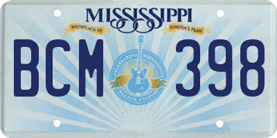 MS license plate BCM398