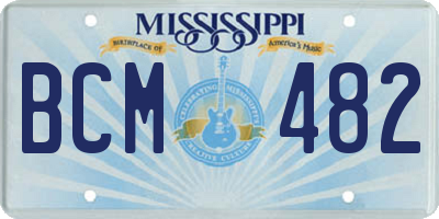 MS license plate BCM482