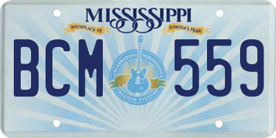 MS license plate BCM559