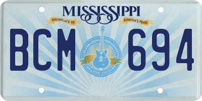 MS license plate BCM694