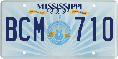 MS license plate BCM710