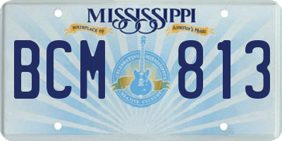 MS license plate BCM813