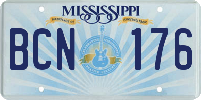 MS license plate BCN176