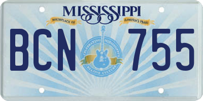 MS license plate BCN755