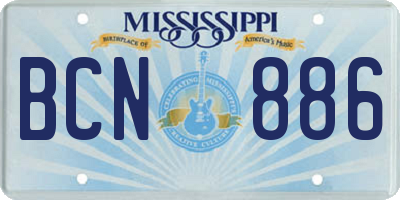 MS license plate BCN886