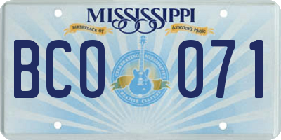 MS license plate BCO071