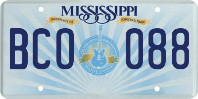 MS license plate BCO088
