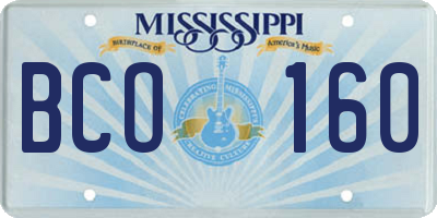 MS license plate BCO160