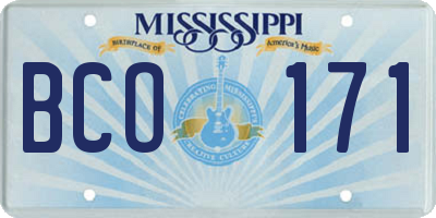 MS license plate BCO171