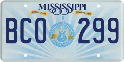 MS license plate BCO299