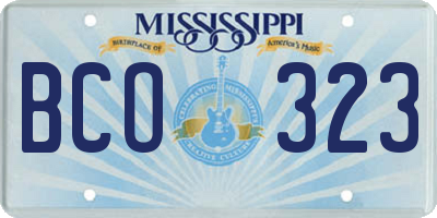 MS license plate BCO323