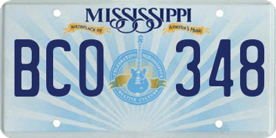 MS license plate BCO348