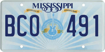 MS license plate BCO491