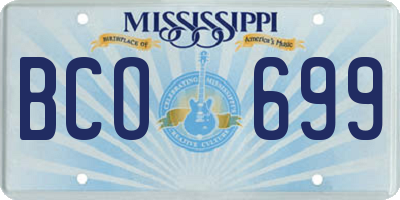 MS license plate BCO699