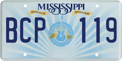 MS license plate BCP119