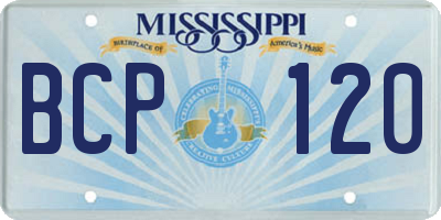 MS license plate BCP120