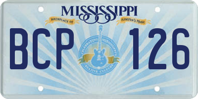 MS license plate BCP126