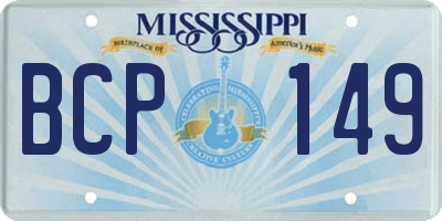 MS license plate BCP149