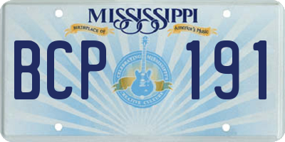 MS license plate BCP191