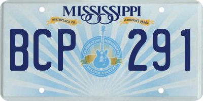 MS license plate BCP291