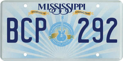 MS license plate BCP292