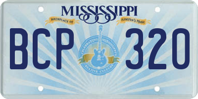 MS license plate BCP320