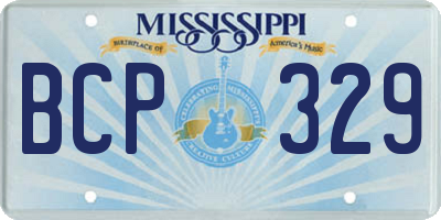 MS license plate BCP329